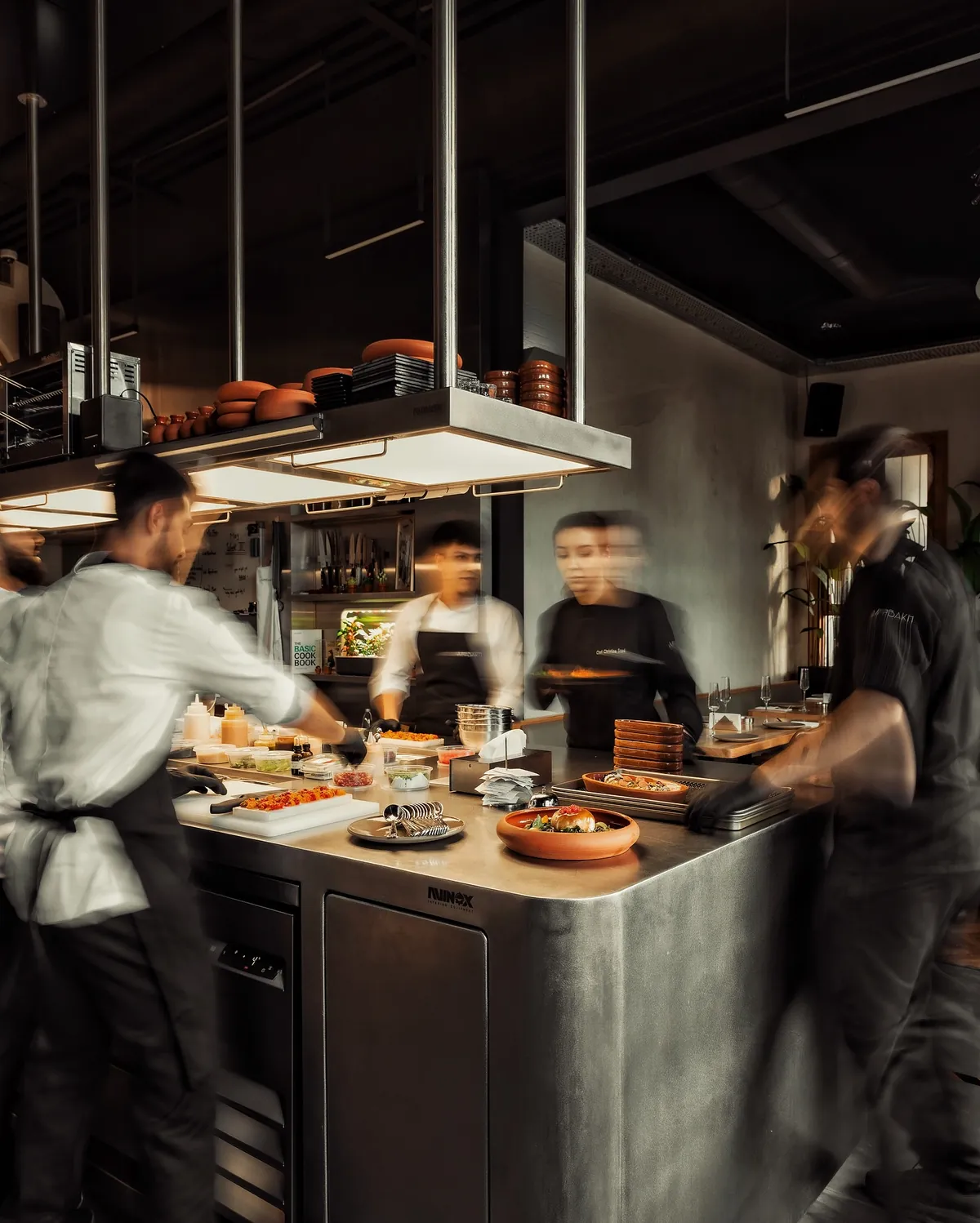 Culinary training in a professional kitchen